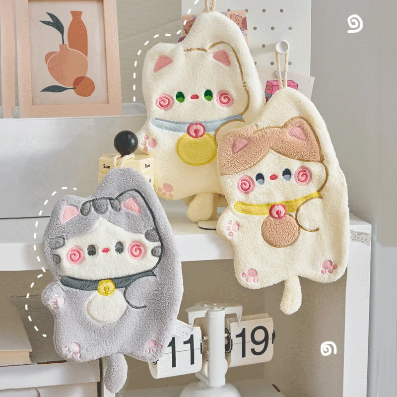 Cartoon Dog Hand Towels Quick Dry Kitchen Hand Towels Double-thickness Absorbent Hanging Towel Bathroom Wiping Water Hand Towel 5