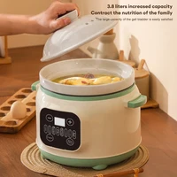 Marmite électrique multifonctionnelle de 3,8 l, mijoteuse, Pot intérieur en céramique, multi-cuiseur pour soupe, bouillie, Casserole, cuisine domestique 3