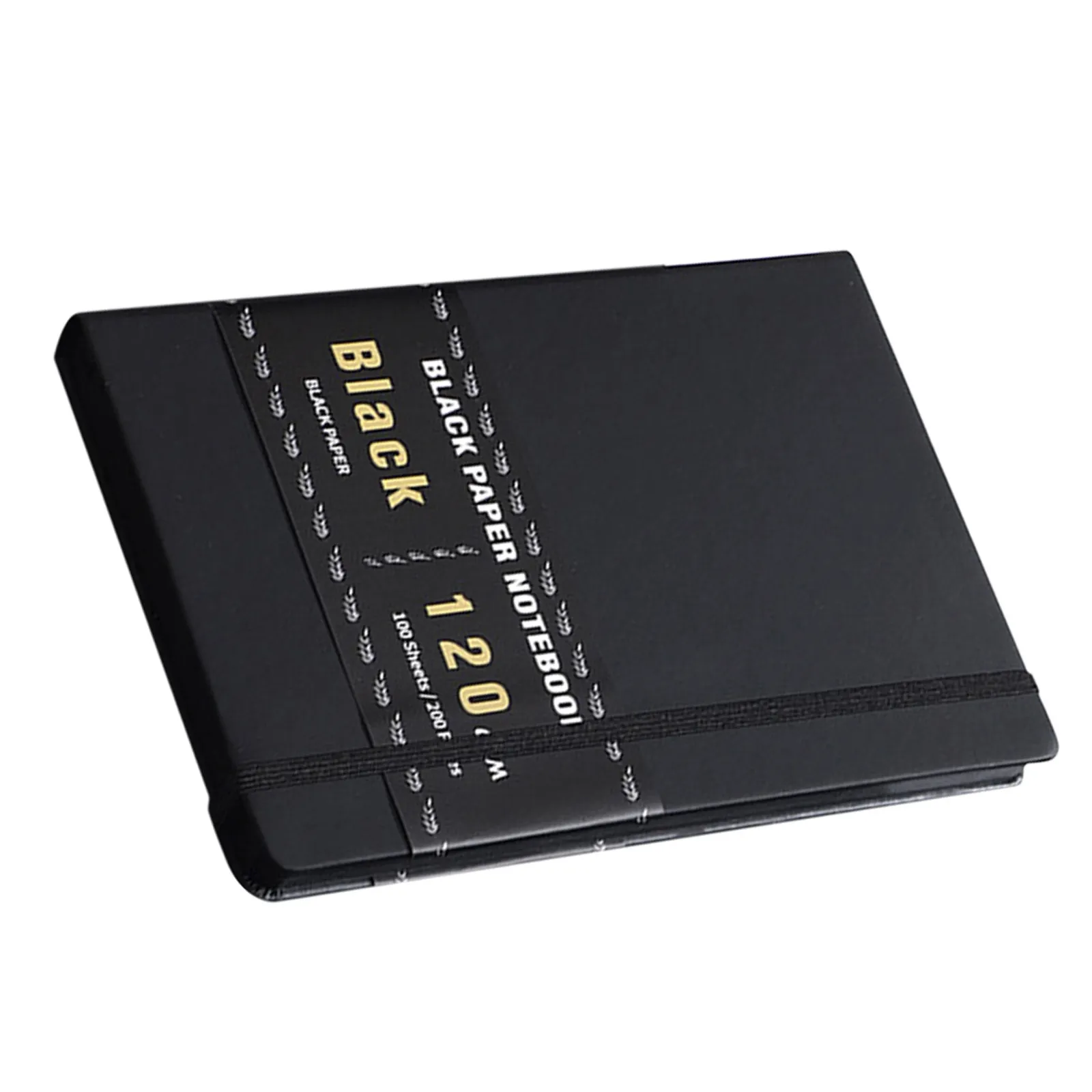 A5 검정 종이 노트 200페이지 100매 PU 바인딩 블랭크 저널 (저널링, 스케칭, 드로잉, 창의적인 프로젝트용)