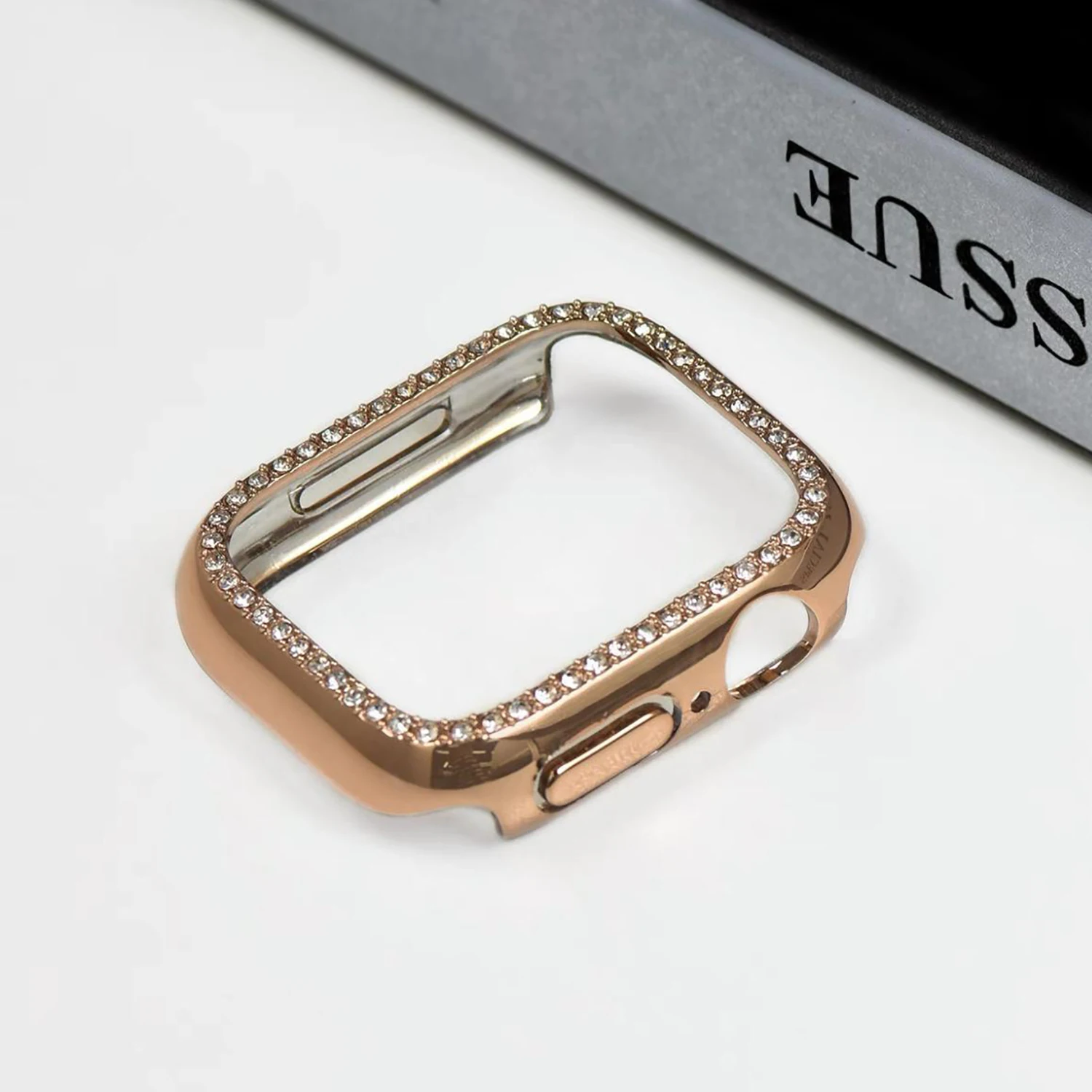 Funkelndes einreihiges Diamantgehäuse für Apple Watch S10 46/42 mm Ultra 49 mm 45 44 41 40 38 mm PCelektroplattierte hohle Schutzhülle – Detail 11