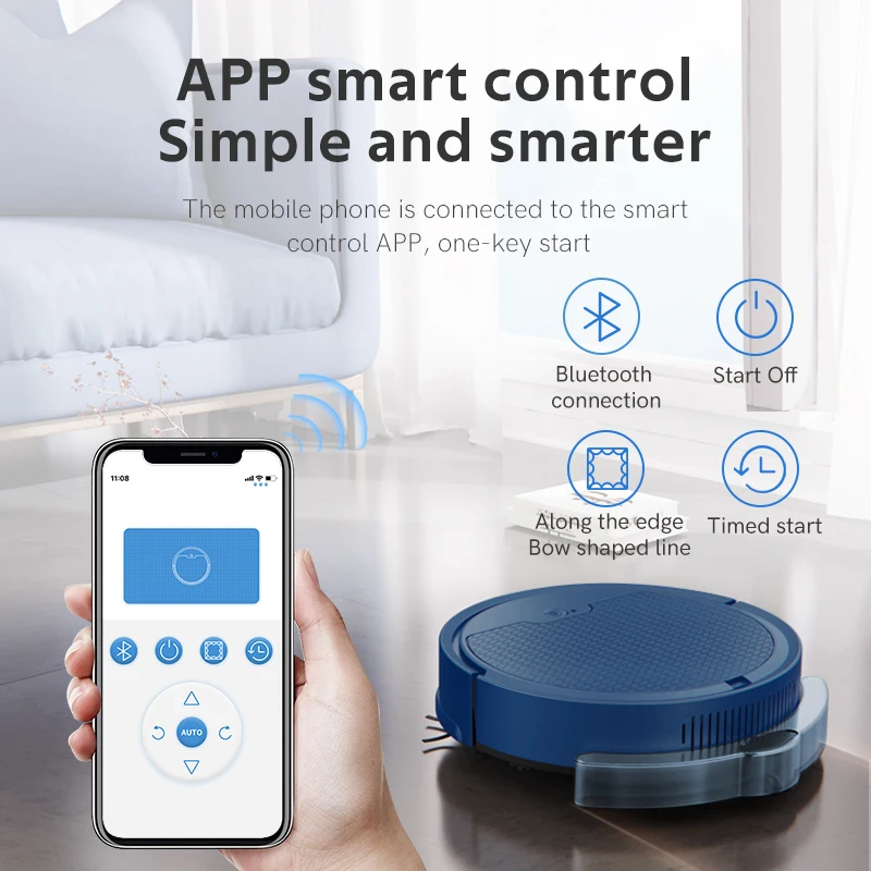 Obowal Sweeping Robot Vacuum Cleaner APP Control Automatic Water Tank Sweep & Wet Mopping Vacuum Cleaner Mute Pet Hair For Home 4