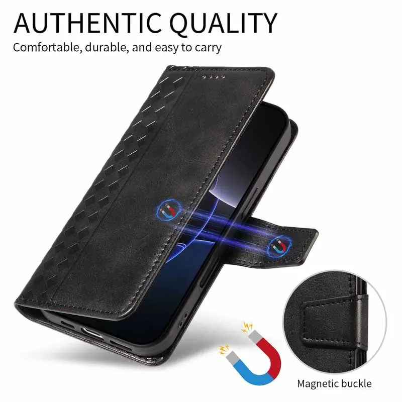 Premium Wallet Leather Phone Case with Flip Card Holder in Sleek Design