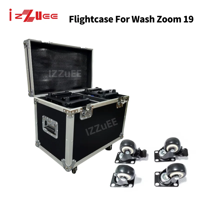No Tax 2PCS Flightcase For Wash Zoom 19x15W RGBW Moving Head Light Rockcase LED Zoom Wash 19X15W Lyre Wash Beam Spot Only Case 6