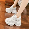 AUTUSPIN White Thick Bottom Women Shoes 2025 Spring Summer Breathable Mesh Splicing Leather Sneakers Female Outdoor INS Popular 6