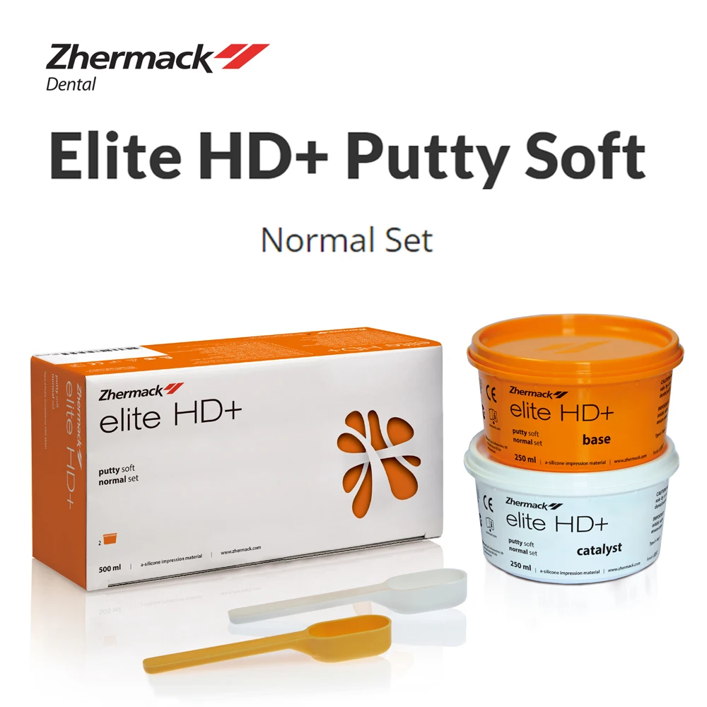 Material de impresión Dental Zhermack Elite HD, Kit de masilla de silicona suave, conjunto Normal Zermack, productos de odontología corporal pesada