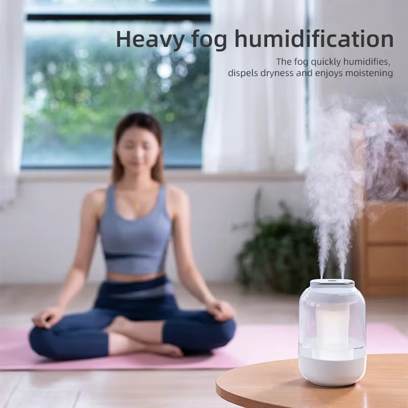 2.5L Large Capacity Ultrasonic Cool Mist Humidifier Dual Spray USB Powered with Night Light 3
