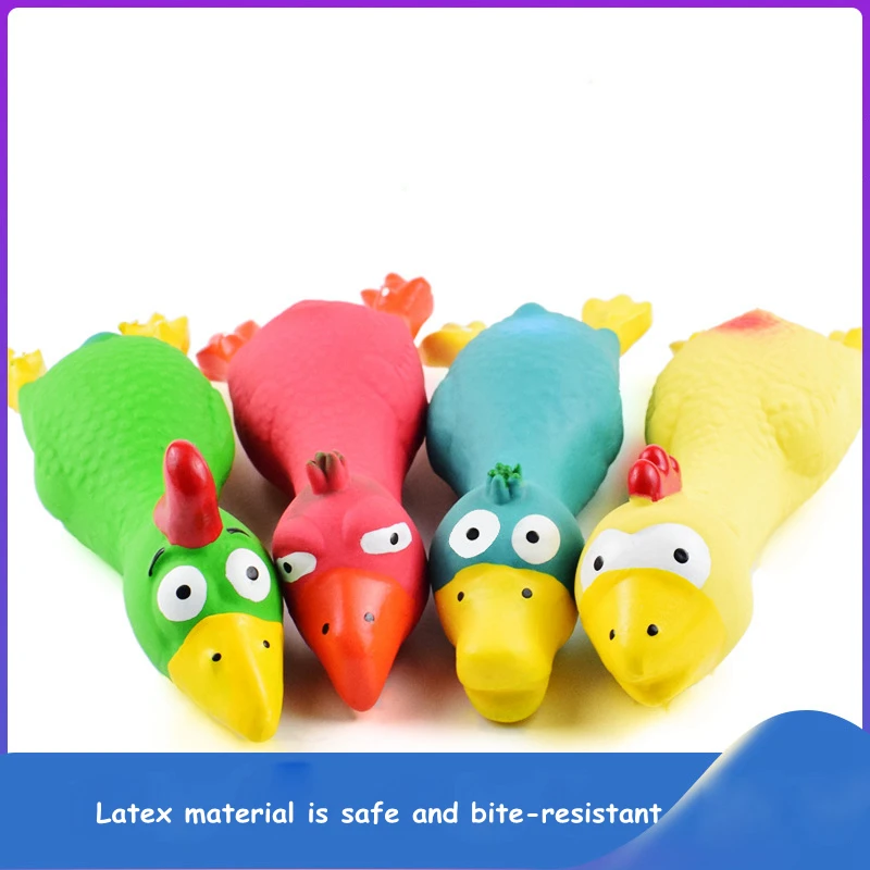 

Pet Voice Toys Latex Squeaky Sound Toy Cartoon Vent Chicken Puppy Toy Chew Teeth Cleaning Small Medium Dogs Pets Product