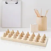 

Rings Display Stand 24-Bit Cone Rack Wood Eco-friendly Thick Tray Rings Storage Rack Holder Organizer for Shop Retail