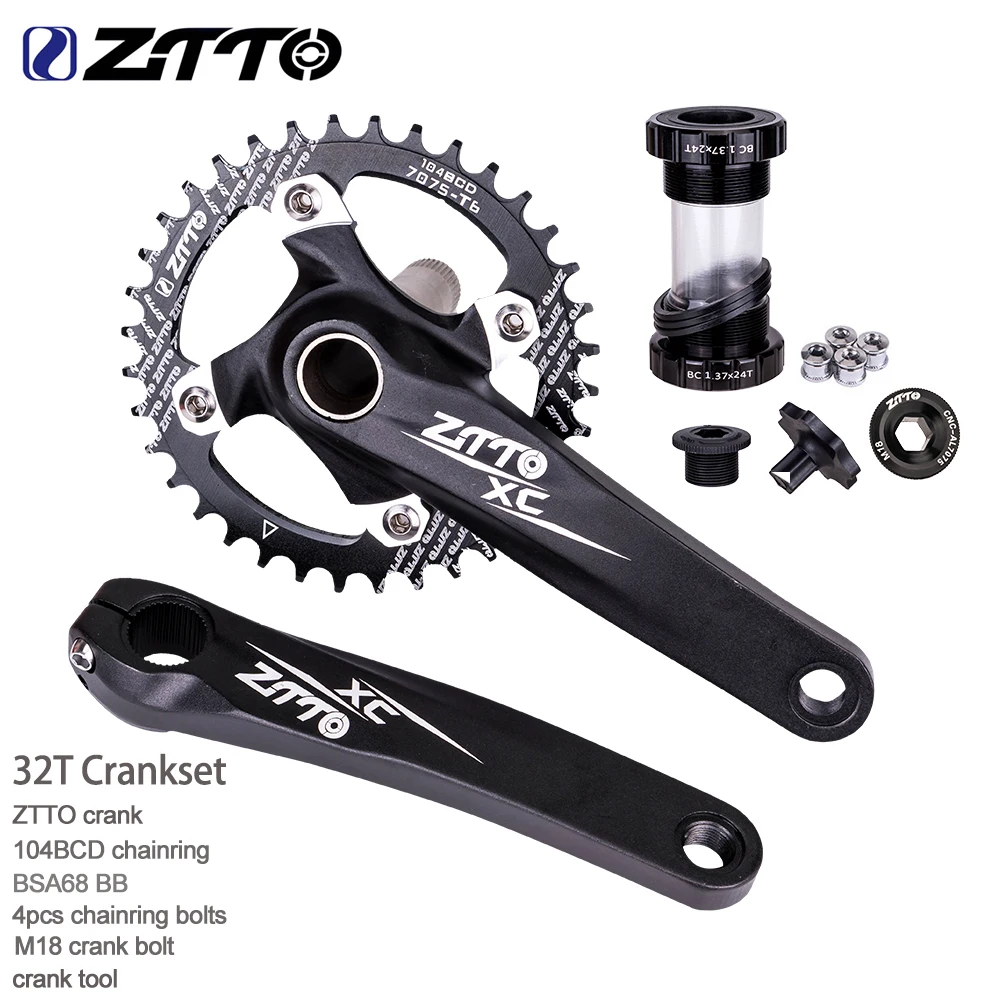 Ztto ixf pedaleira bcd 104 mtb mountain bike manivela 170mm bb