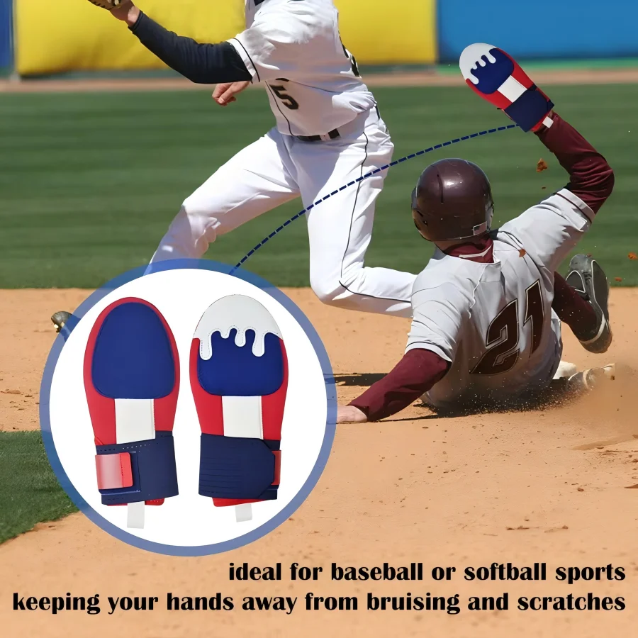 Baseball Sliding Mitt Sliding Gloves,Left and Right Hand Options for Youth & Children Hand Protection with Easy on and Off Desig 6