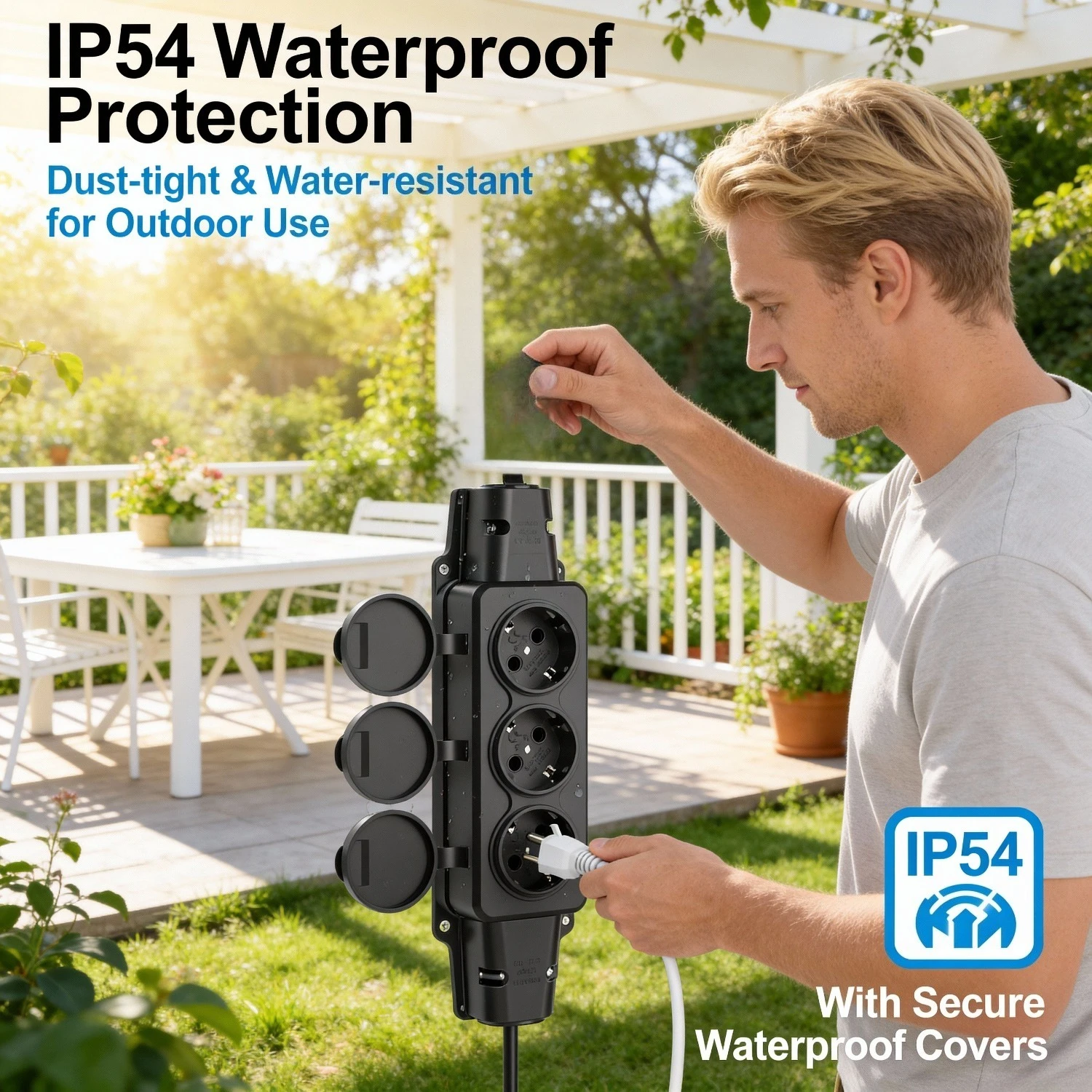 Shocket Ip54 EU European 1/2/3 Circuit Waterproof Power Socket IP54 Wireless ...