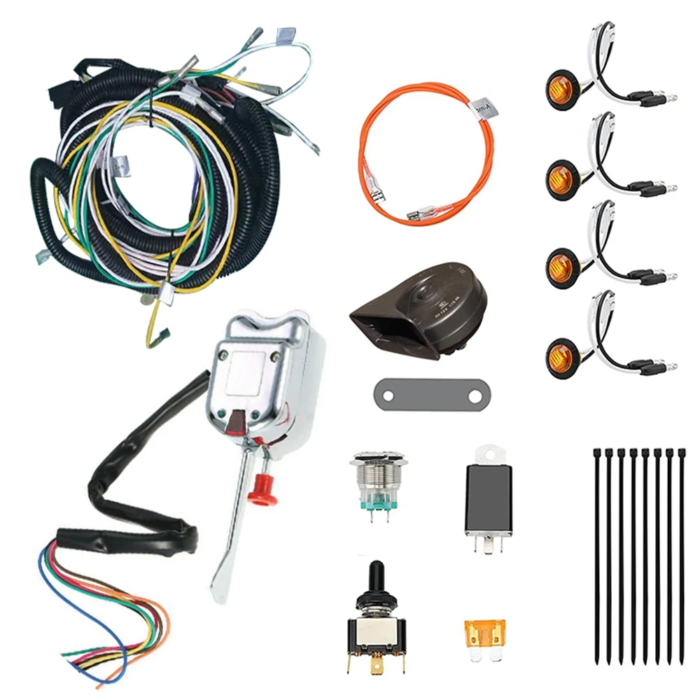 

Universal ATV / UTV Turn Signal Kit with Column Turn Switch & Horn for Honda Polaris Can-Am Kawasaki John Deere
