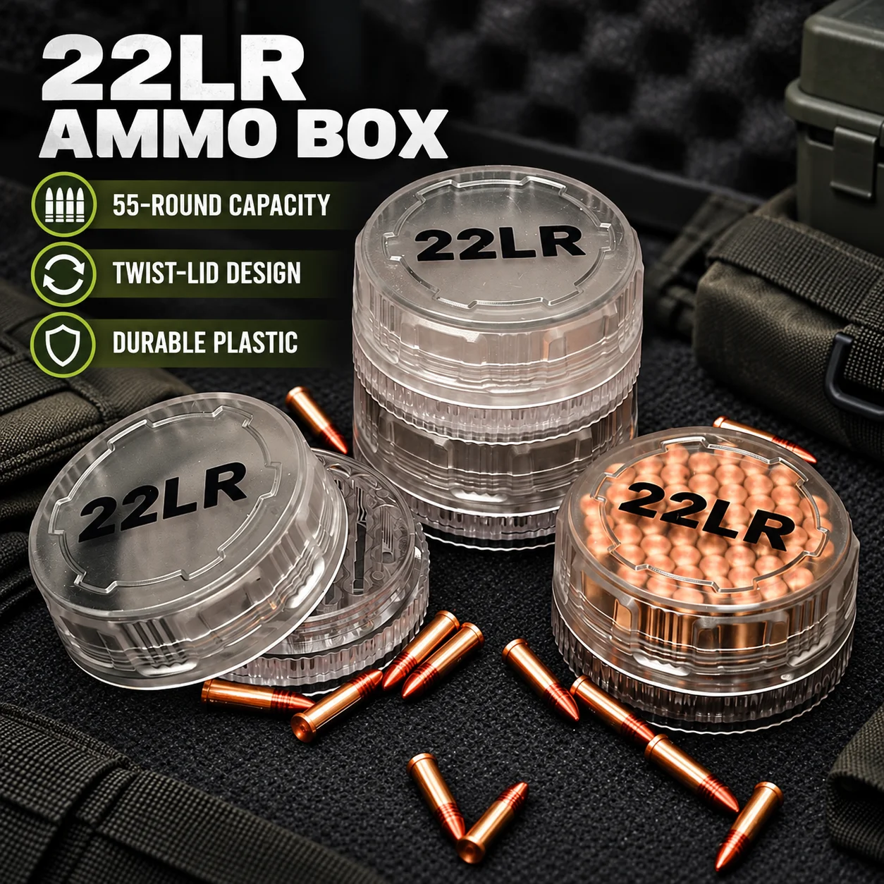  slider image of 55-round ammo capacity; suitable