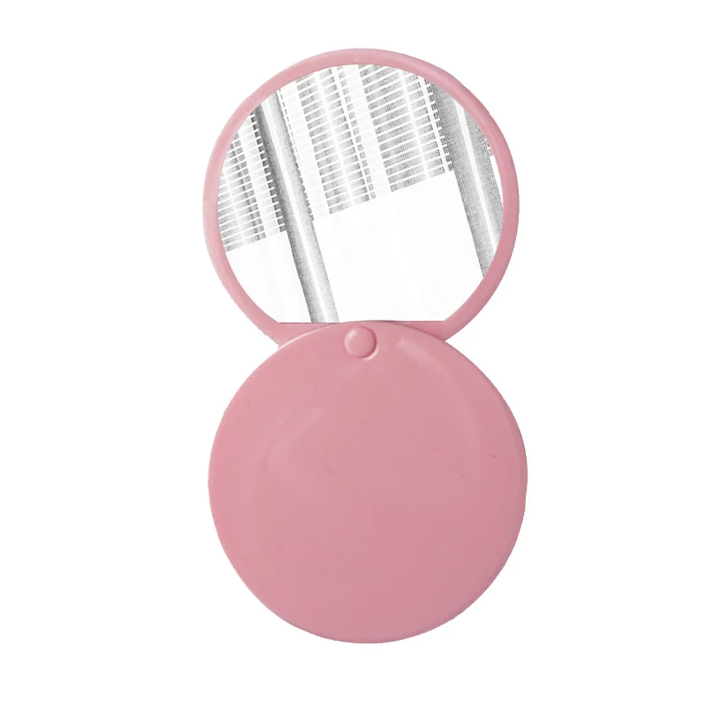 Round Portable Cosmetic Mirror Sliding Folding Mirror Girls Carry-on Small Round Handle Unbreakable Compact Vanity