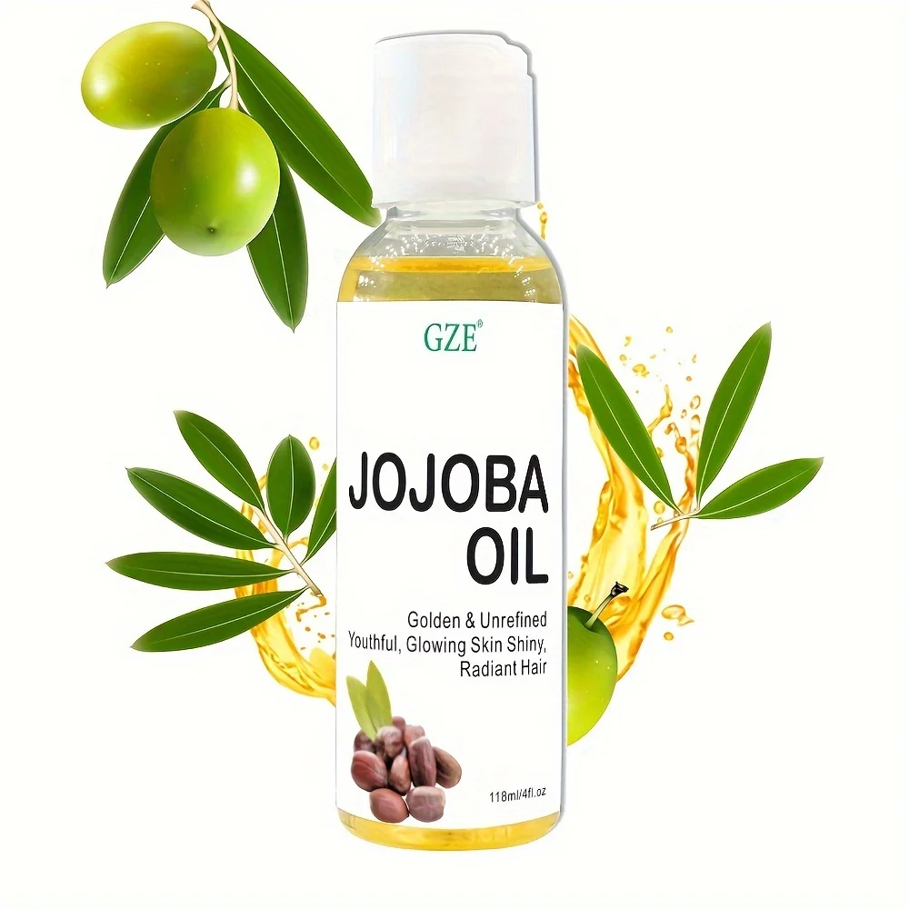 GZE Organic Jojoba Oil Pure Moisturizing Oil Face Hair Skin & Nails Natural Cold Pressed Hexane Free Carrier Oil hair oil jojoba oil