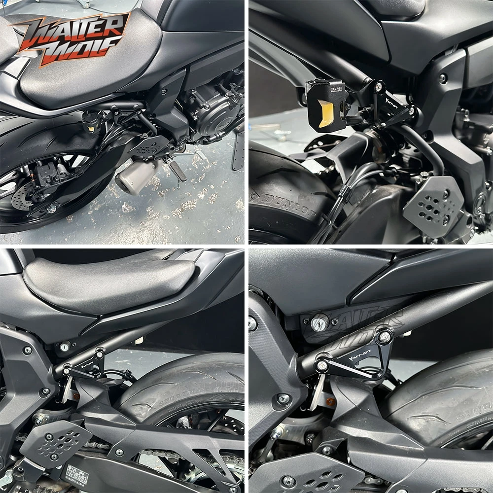 Black Aluminum Passenger Peg Hole Cover Plate For Yamaha FZ-07 / MT-07 (2014-2025) - View #6