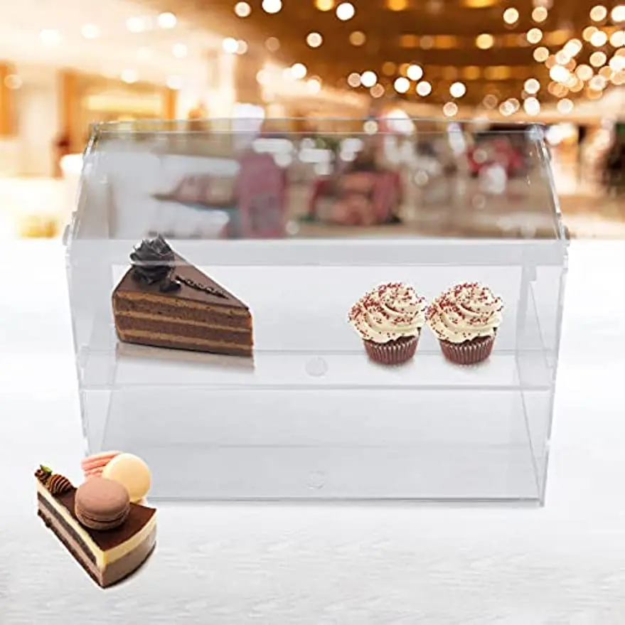 Transparent Acrylic Cake Display Cabinet Pastry/Doughnut/Cup Storage Box 2-Layer Bread And Display Rack Dust-Proof