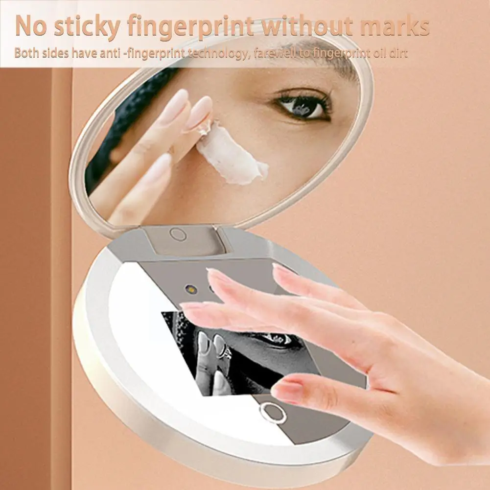 Led Lighted Makeup Mirror Handheld Foldable Dressing Table Mirror  Rectangular Manual Espejo Cuerpo Entero Room Decor Aesthetic - AliExpress