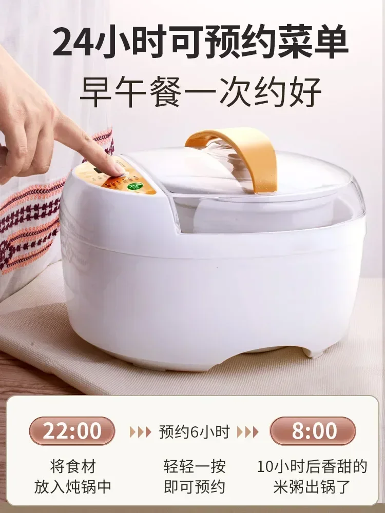 220V Electric Stew Pot Purple Casserole Soup Stew Porridge Pot Household Automatic Water-proof Stewed Bird's Nest Electric