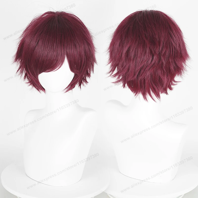 30cm Multicolor Short Straight Heat Resistant Synthetic Cosplay Wig