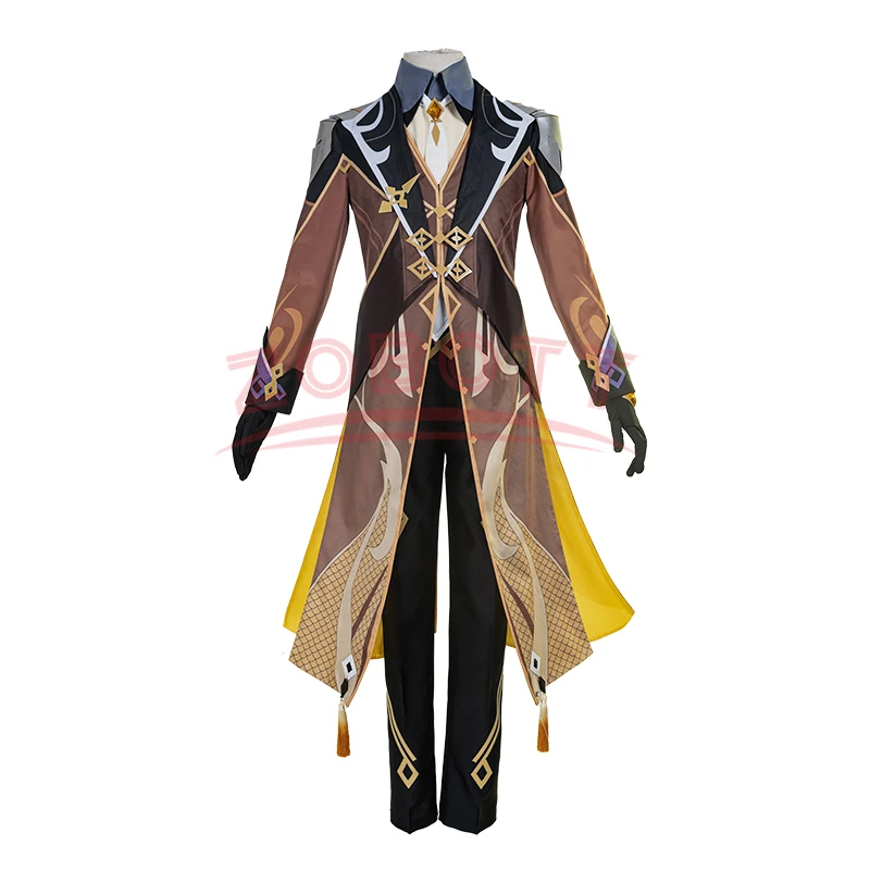 thumbnail image 5 of Disfraz de Zhongli, juego de cosplay Genshin Impact, disfraces de fiesta de Halloween y zapatos, pelucas, disfraz de Zhong Li, traje de Genshin Impact, 5 of 5