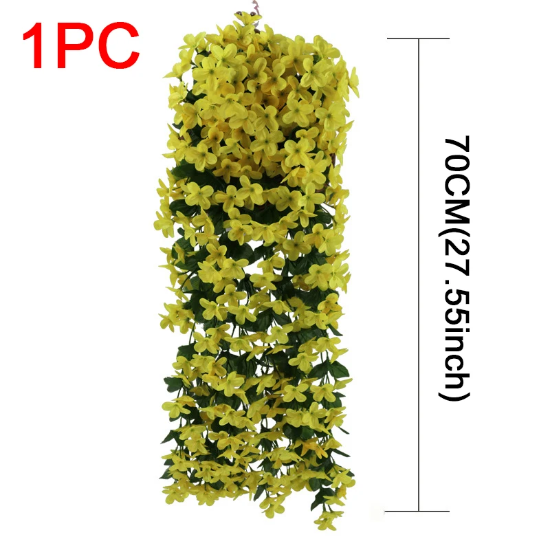 Vibrant Violet Vine Artificial Hanging Flower Arrangement for Home and Garden Decor