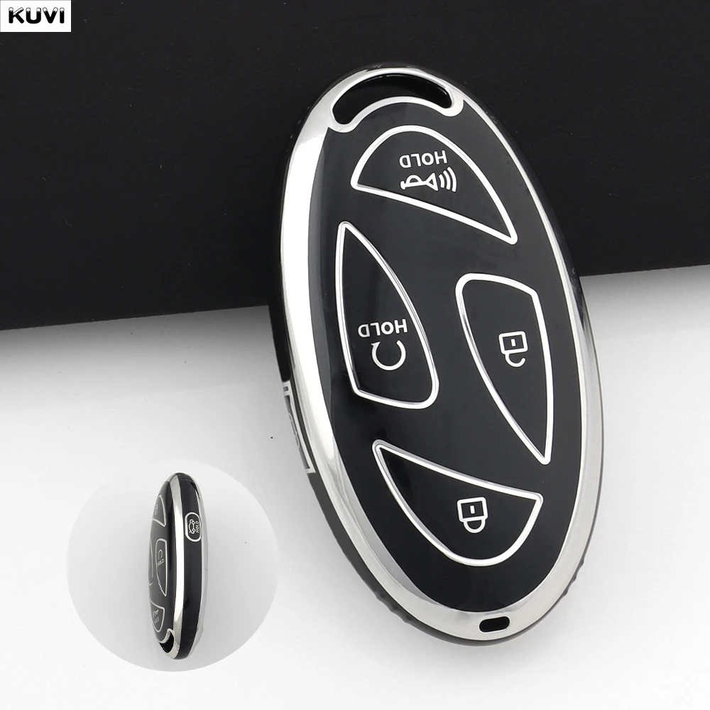 Elegant TPU Car Remote Key Case Cover with Keychain - Protective Accessory