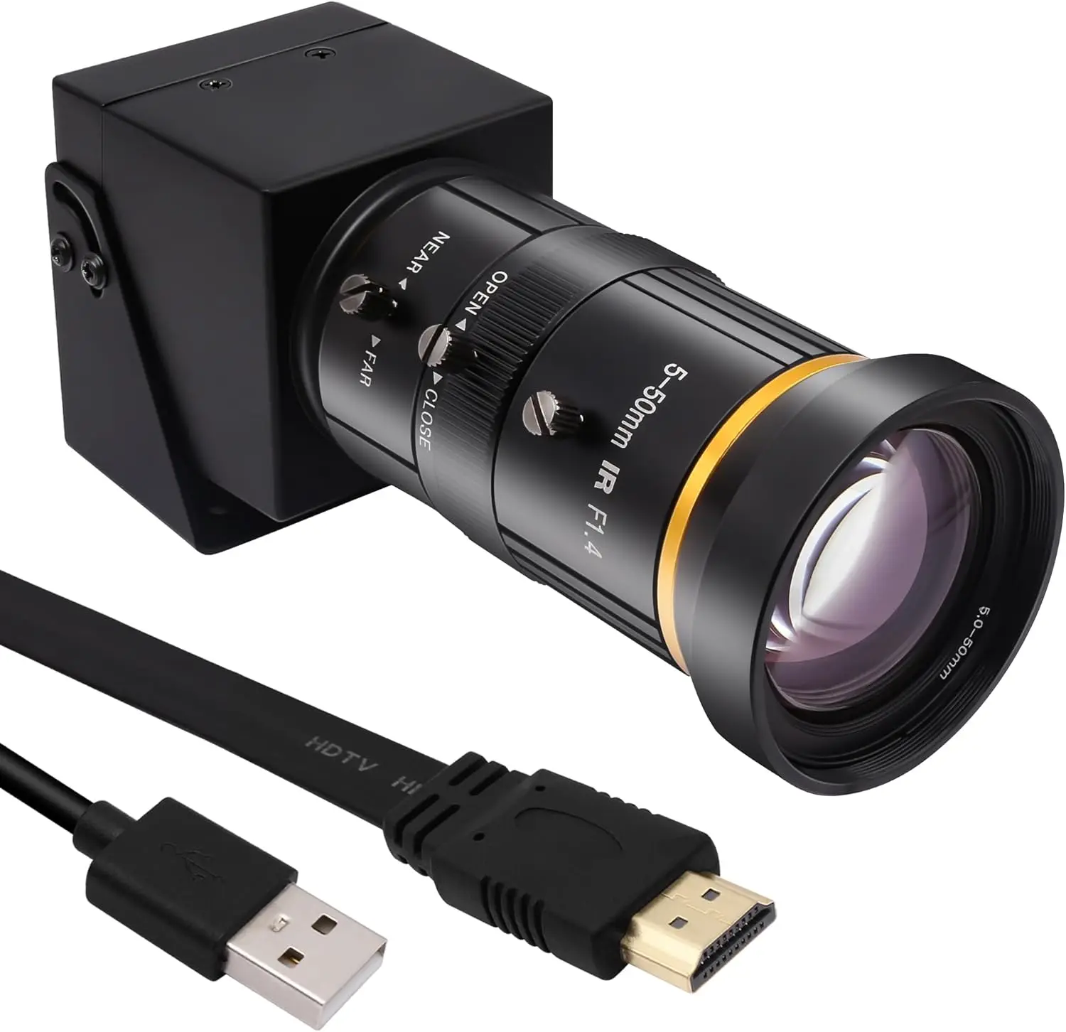 Svpro 4K USB HDMI Camera Simultaneous Streaming 30fps IMX415 Video Recording Zoom PC Camera with 5-50mm Manual Varifocal Webcam