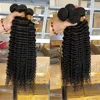 Rosabeauty Curly Human Hair Bundles With Transparent Deep Wave Brazilian Extension for Women Weave 3 4 Bundles Natural Color 4