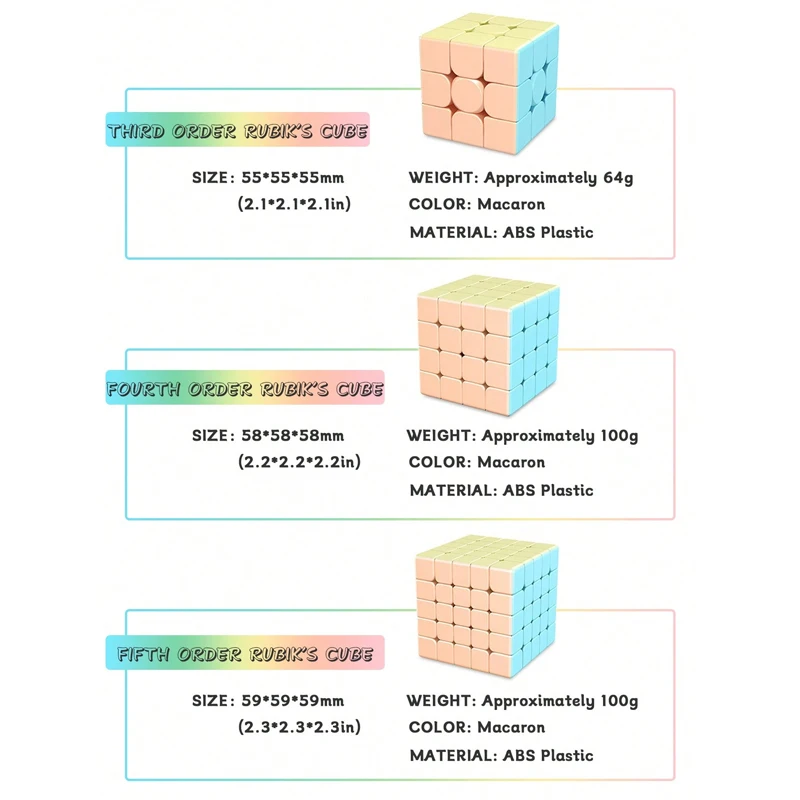 Macaron Color Magic Cube 3x3 4x4 5x5 ABS Resin Reduce Stress Magic Cube Toys Children Puzzle Toys Gift Fun Beginner's Guide