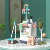 Simulation Electric Vacuum Cleaner Bucket Mop Cleaning tool Handcart Storage Set Children’s Home Funny Pretend Play Toys 1