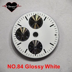 Glossy Black and White 30mm Blank Watch Dial with Subdials - 30mm (NO.84 Glossy white)