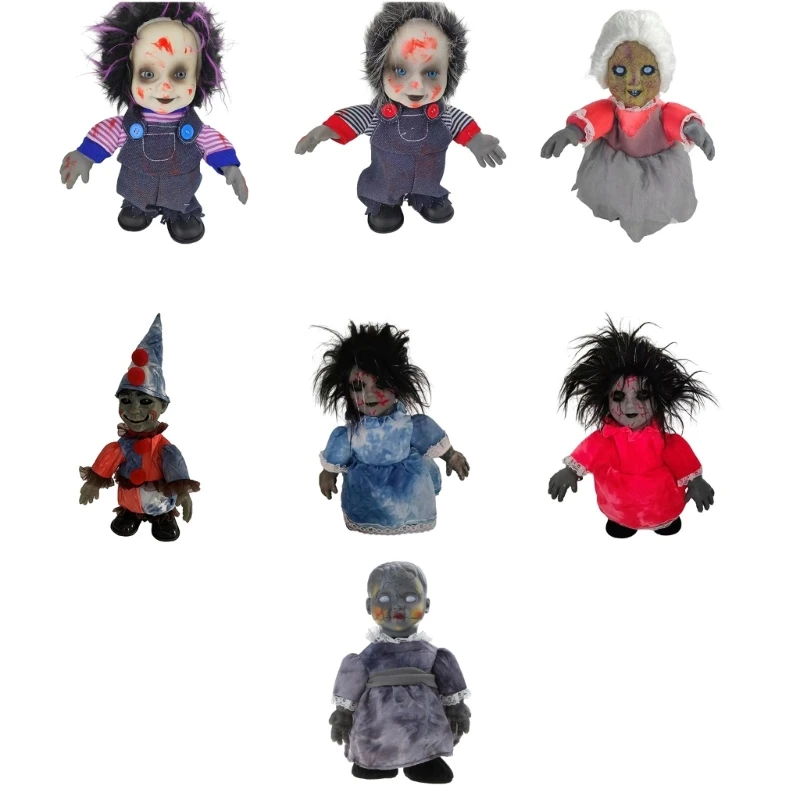 Electronic Halloween VoiceActivated Walking GhostDoll Haunted House Props Dropship walking toy dog tail wagging plush interactive electronic pet puppy montessori walks and barks toys for girls toddlers kids