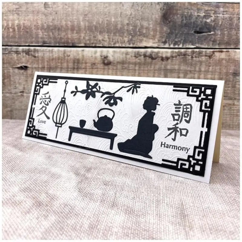Description Picture 5 of item2022 New Metal Cutting Dies and Scrapbooking For Paper Making Japanese Kimono Die and Stamps Set Embossing Frame Card Craft