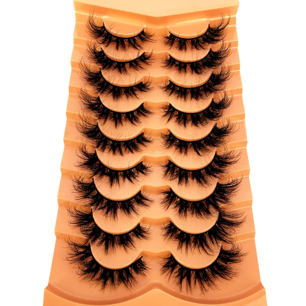 False Eyelashes 7/8/9/10Pairs Makeup Soft Fluffy 3D Mink Thick HandMade Volume Mink Lashes Faux Cils Natural Fake Lash