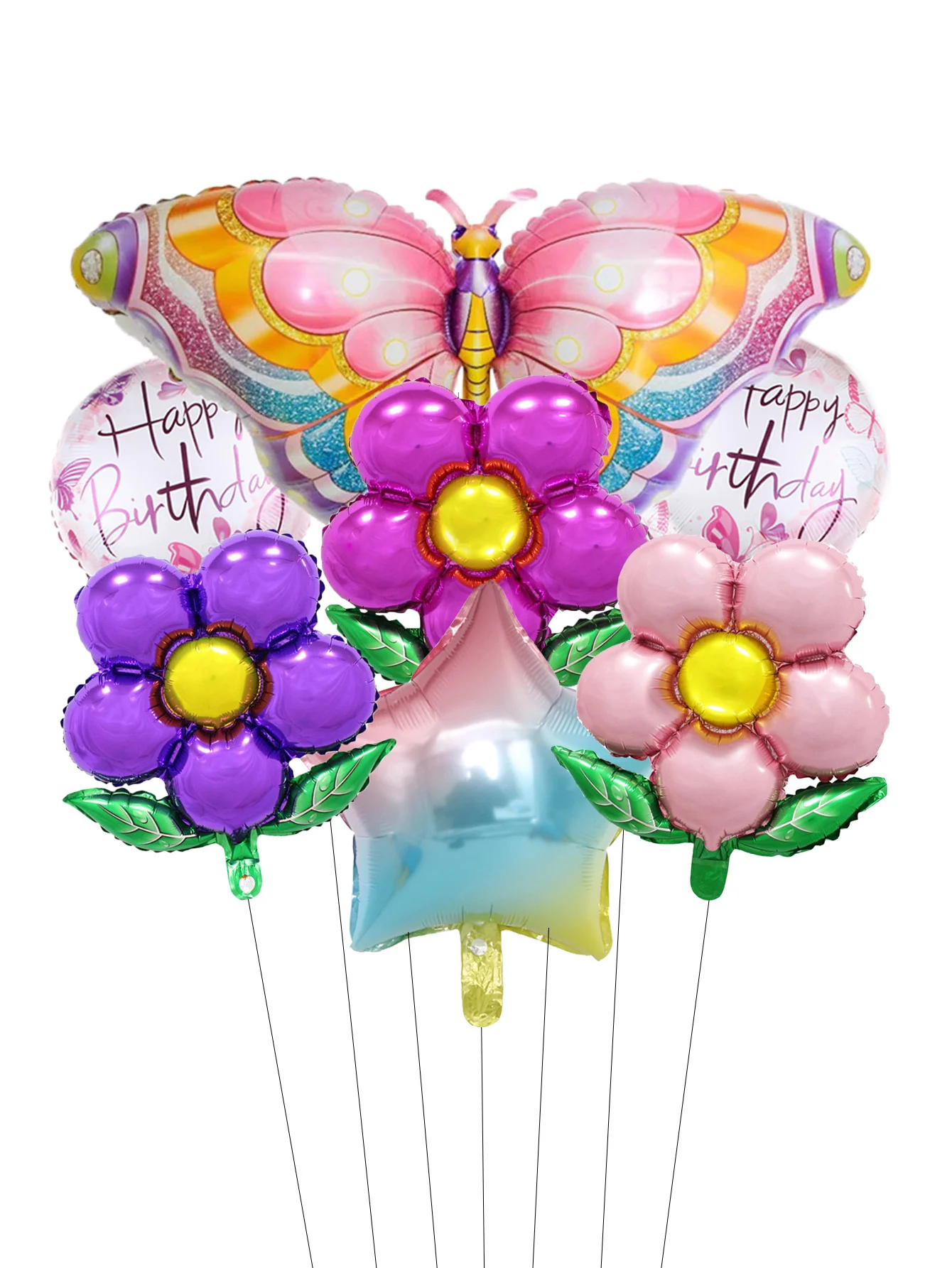 Palloncini Per Compleanno 7 Anni Ragazza: Set Decorazione Farfalle Viola Con Numero 7, Fiori E Coriandoli – Tema Sognante Per Festa Bambina