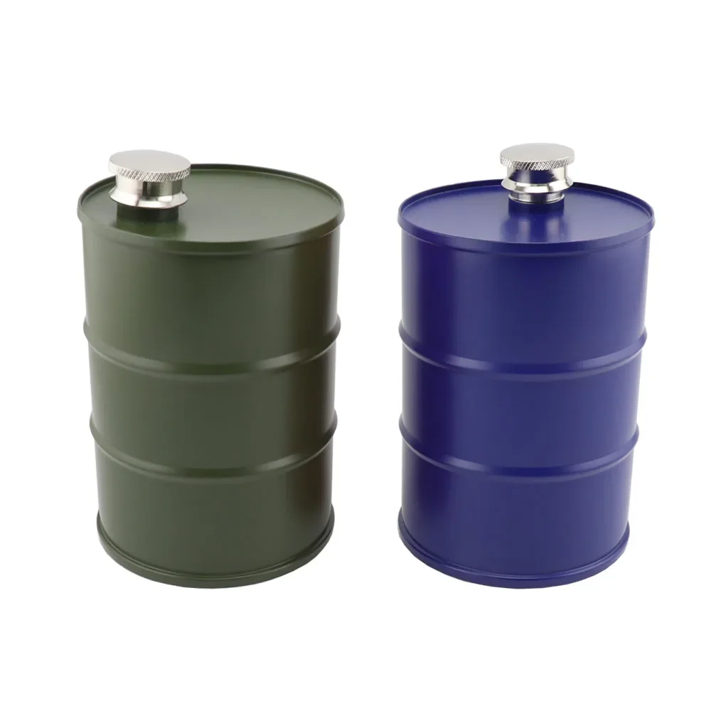 25oz Alcohol Liquor Hip Flask Vodka Oil Drums Whisky Flagon Barrel Shape Whiskey Jug Portable 304 Stainless Steel