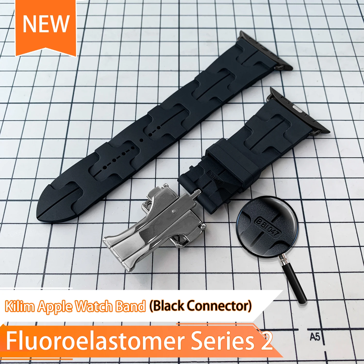 Kilim Deployment Buckle Band in Fluoroelastomer