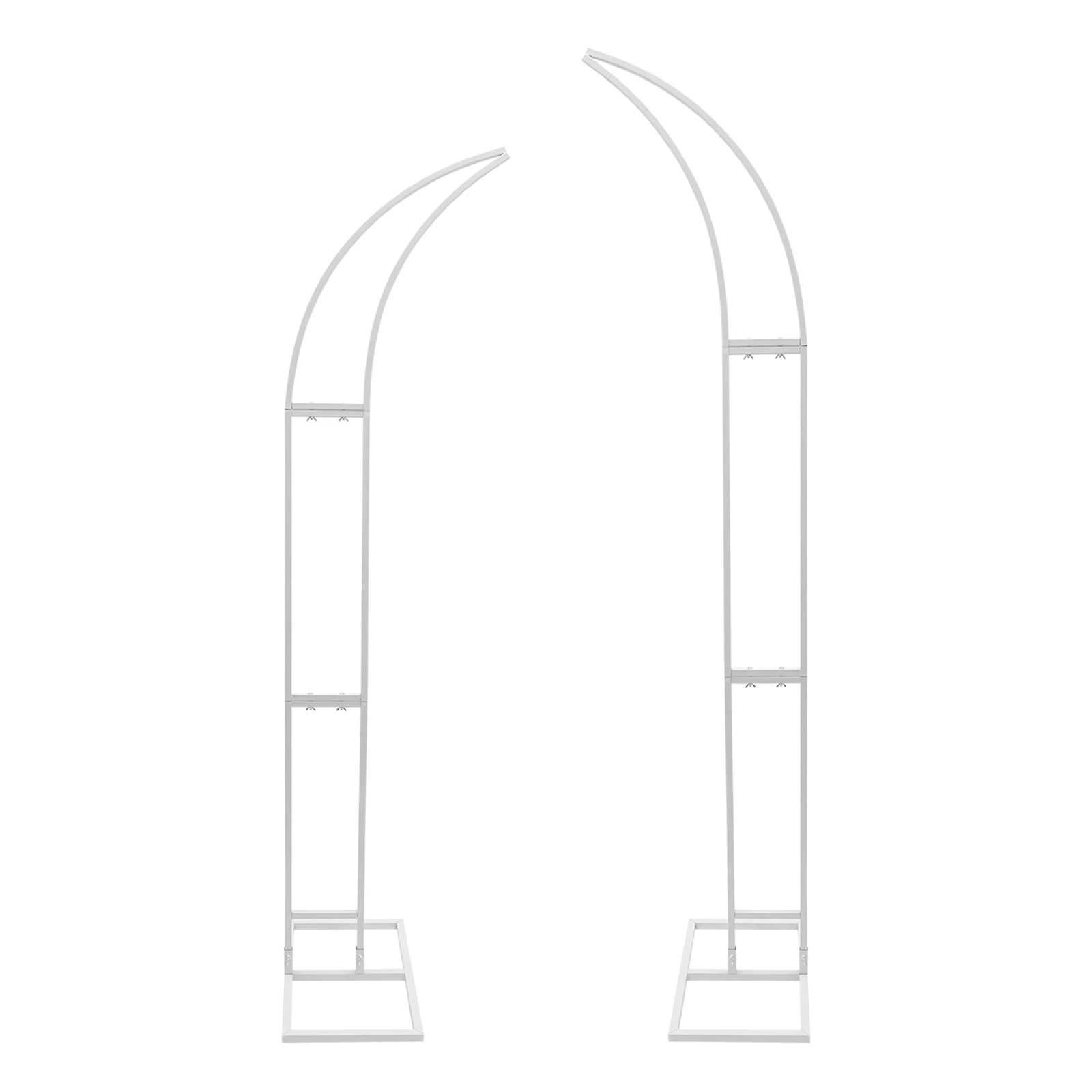 2PCS Wedding Arched Bracket Arch Backdrop Stand Curved Wedding Stands for Ceremony and Party Gold/White 2.1M 1.9M