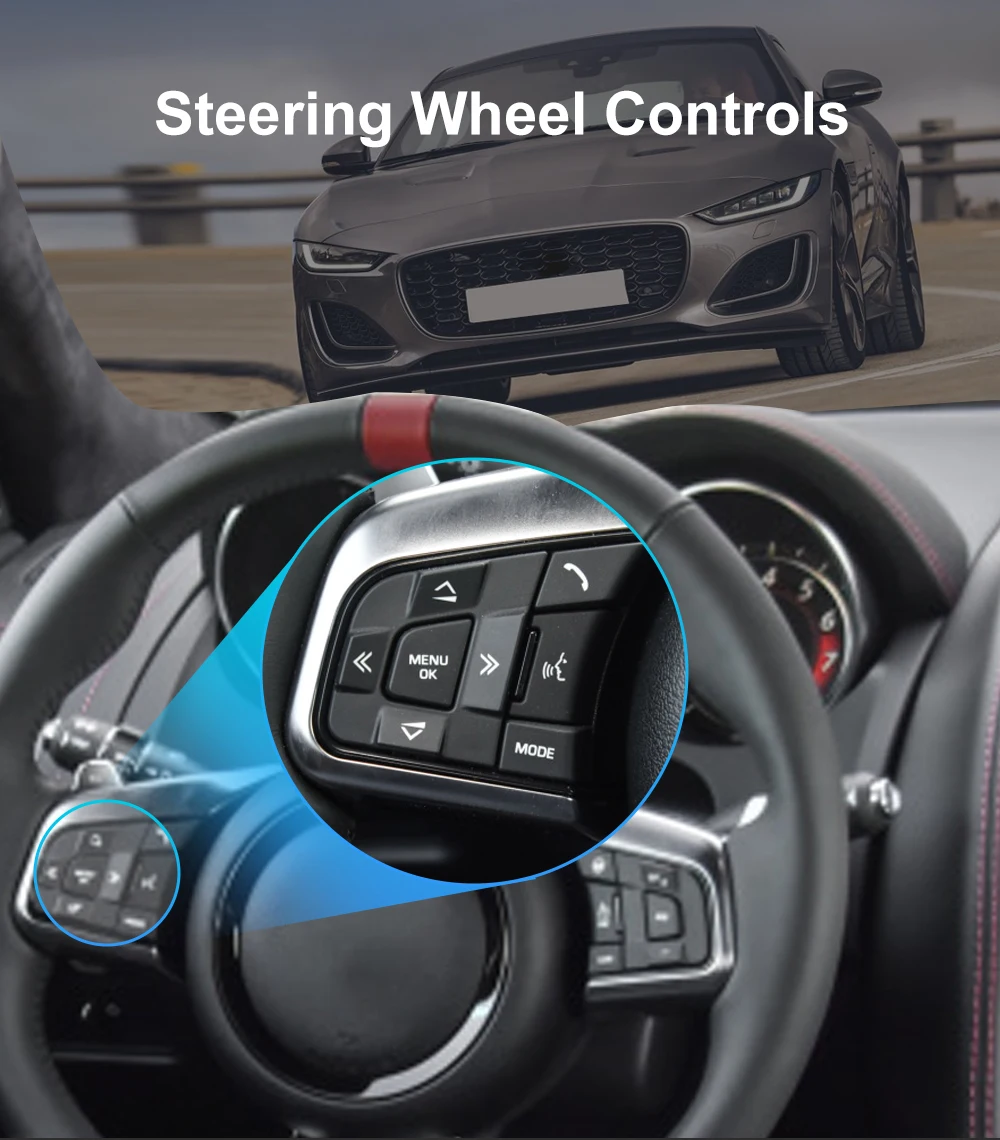 12.3”Digital Cluster Dashboard For Jaguar F-TYPE 2012-2020 Speedometer Wireless