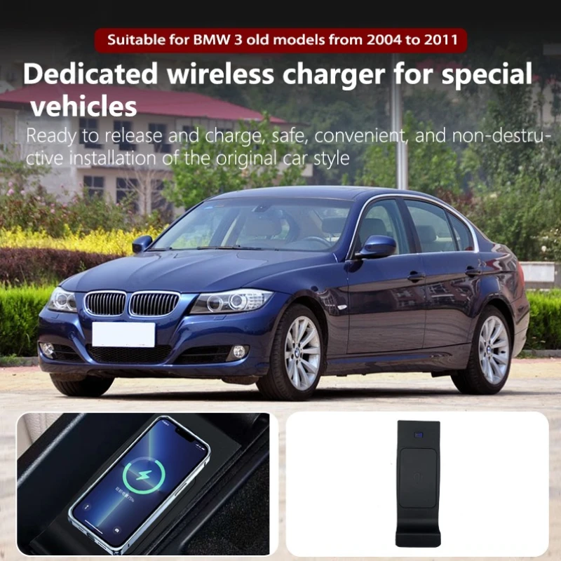 For BMW 3 E90/E92/E93 2004 2005 2006 2007 2008 2009 2010 2011 Wireless Car Charger Mobile Phone Holder Fast Charging Pad detail image 1