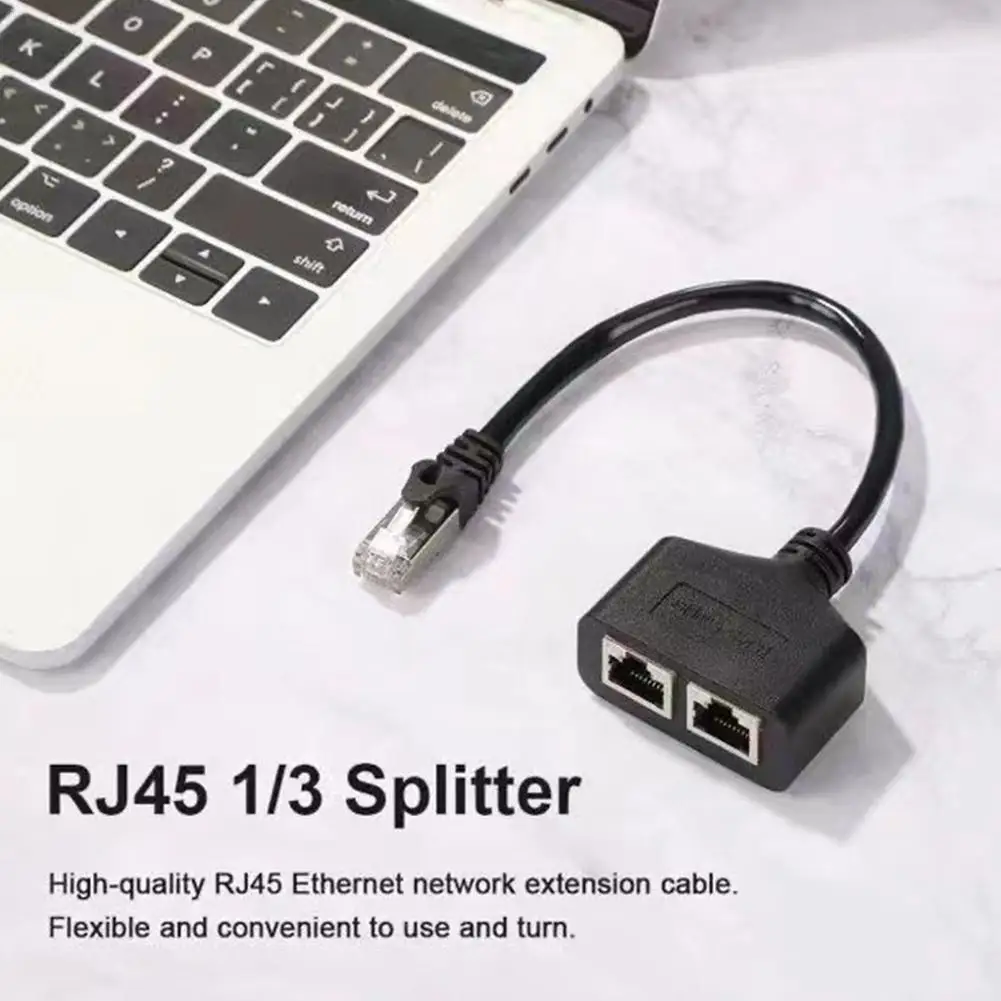 

2 In 1 RJ45 Ethernet Interface Adapter 1 Male To 2 Female Ports LAN Network Cable Splitter Socket Connector Extension Cable