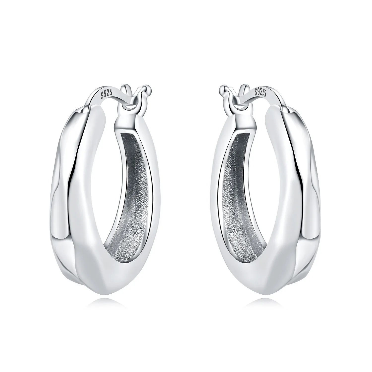 Original 925 Sterling Silber Minimalistische Flüssige Geometrische Ohrringe für Frauen Kristall-Creolen Modeschmuck Party-Geschenk – Detail 16