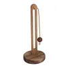 Solid wood paper towel rack Kitchen perforation-free roll paper storage rack cloth plastic wrap bag vertical storage rack 5