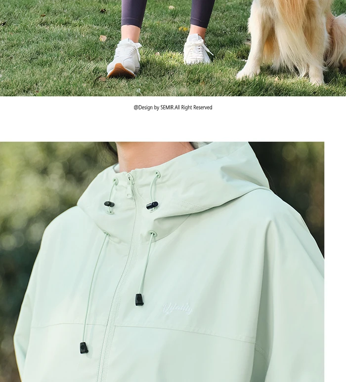 Jacket Women Mid-Length Loose Embroidered Casual And Versatile Spring New Three-Proof Hooded Jacket