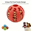 Dog Toy Ball, Nontoxic Bite Resistant Toy Ball for Pet Dogs Puppy Cat, Dog Pet Food Treat Feeder Chew Tooth Cleaning Ball 1