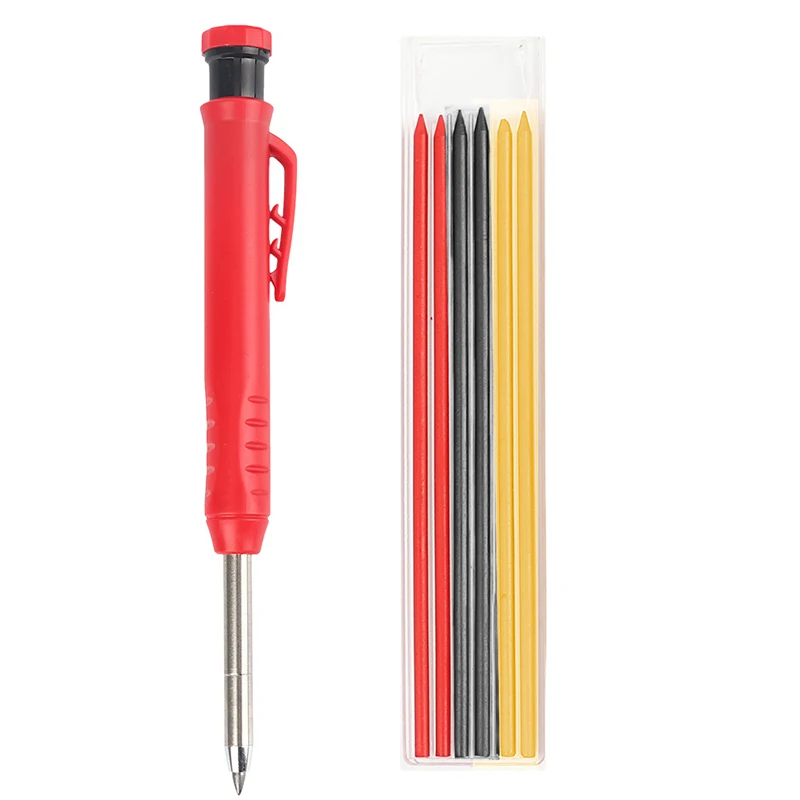 

Adjustable Solid Carpenter Pencil Marker Set Built-in Sharpener For Scriber Wood Floor Metal Marking Drawing Woodworker Tool