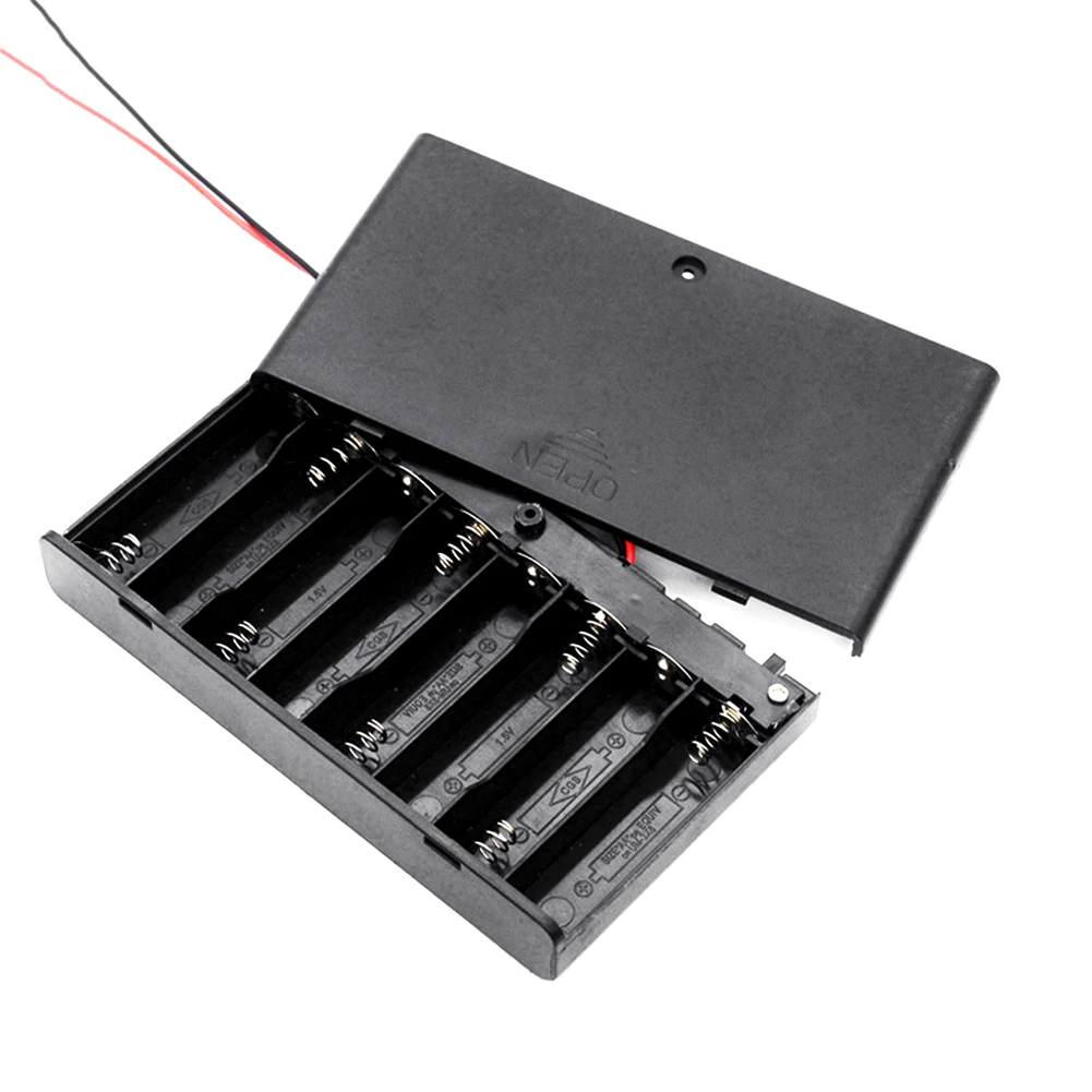 5 Supports Piles 2xAA Avec Interrupteur - Boîtier Pour 2 Piles AA, Fil De 6 Pouces, Sortie 3V