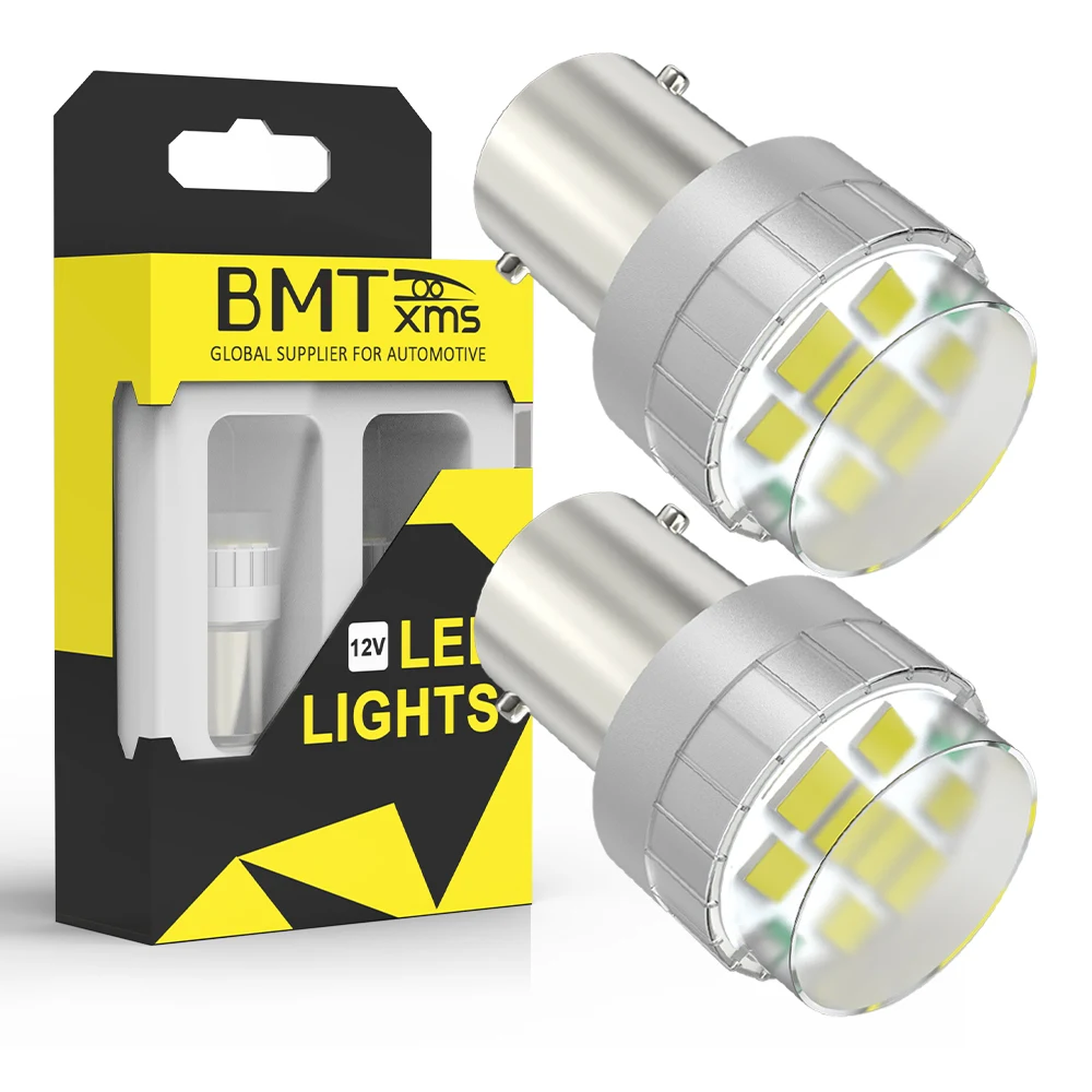 

BMTxms 2Pcs P21W 1156 BA15S Canbus LED DRL Daytime Running Lights Bulb For Audi A4 B5 B7 A3 8P 8PA A6 C6 AVANT TT 8J White 6000K