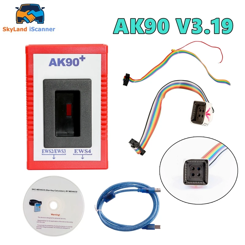 

Новинка, программатор ключей V3.19 AK 90 для BMW AK90 + AK90, инструмент для всех ключей BMW EWS AK 90, устройство для оформления ключей, бесплатная доставка
